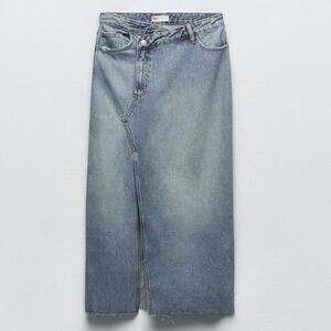Zara TRF LONG DENIM SKIRT Size L